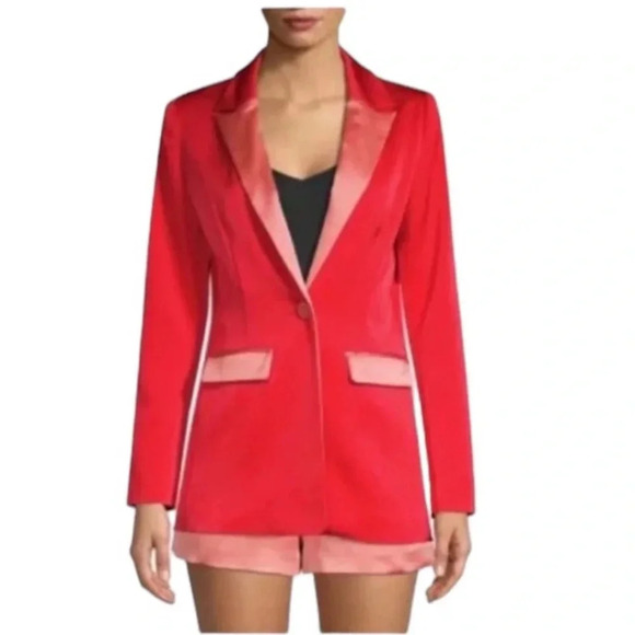 ALEXIS Nevra Satin Trim Blazer Jacket In Red Size XS - Picture 12 of 14